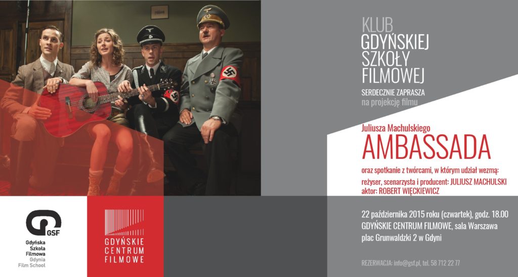 „Ambassada” Juliusza Machulskiego w Klubie Gdyńskiej Szkoły Filmowej 22 października godzina 18:00